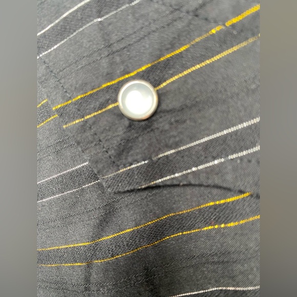 Ely Cattleman Vintage Men's Black Gold & Silver Striped Western Shirt - Picture 4 of 9